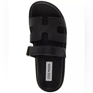 Steve Madden Black Slide Sandals